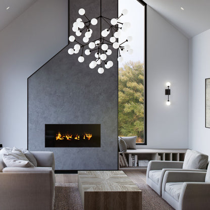 Visual Comfort Mara 32"W Matte Black LED 45-Light Chandelier