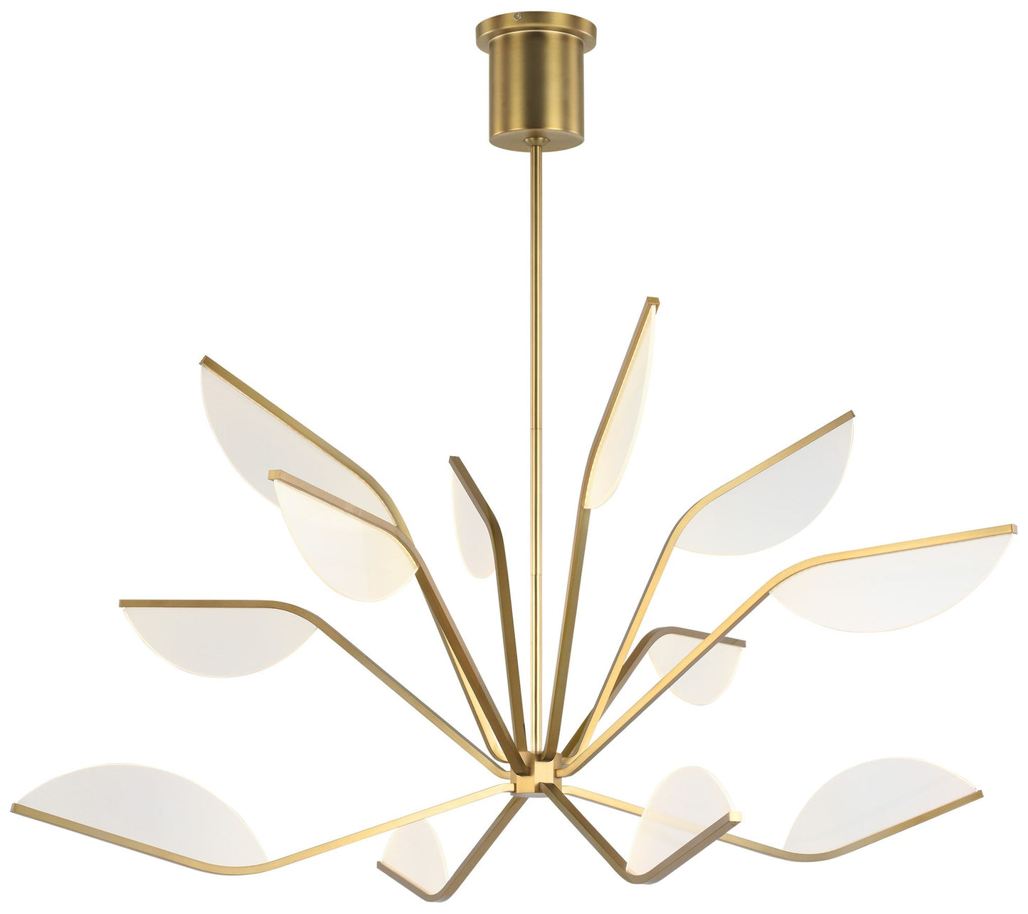 Visual Comfort Modern Belterra 48 inch 3000K LED Natural Brass Chandelier