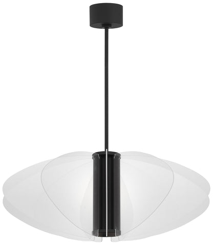 Visual Comfort Modern Nyra Large LED Chandelier in Matte Black