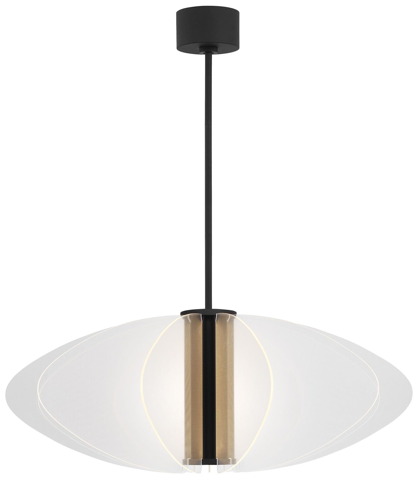 Visual Comfort Modern Nyra Large LED Chandelier in Matte Black