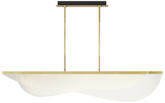 Visual Comfort Nyra 60" Plated Brass LED Linear Chandelier