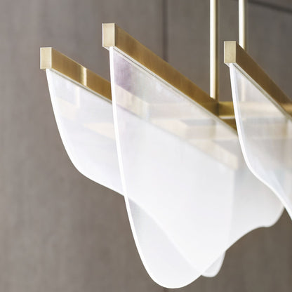 Visual Comfort Nyra 60" Plated Brass LED Linear Chandelier