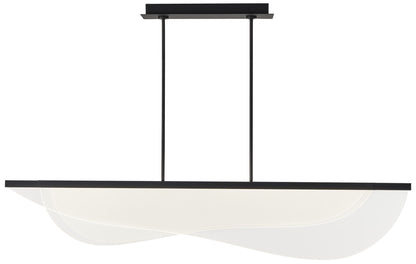 Visual Comfort Nyra 60" Wide Black LED Linear Chandelier