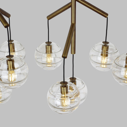 Visual Comfort Sedona 62"W Aged Brass 12-Light Chandelier
