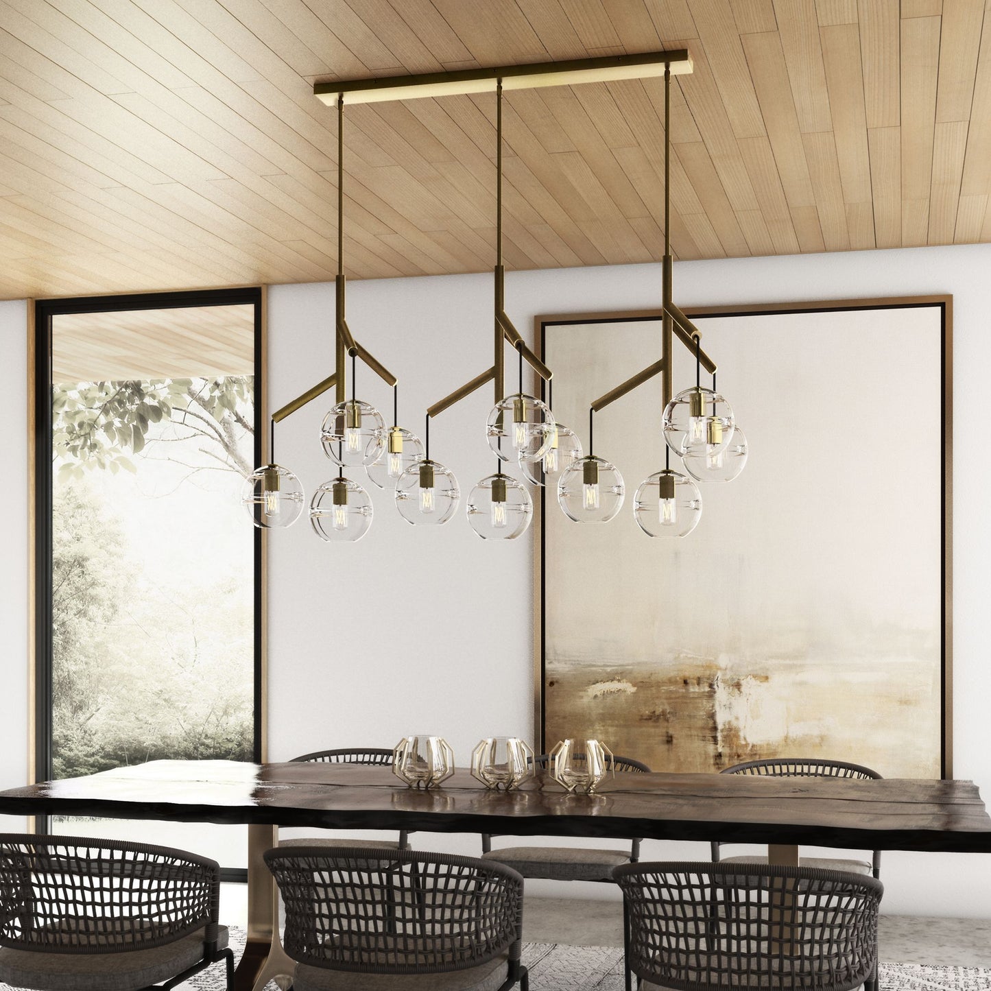 Visual Comfort Sedona 62"W Aged Brass 12-Light Chandelier