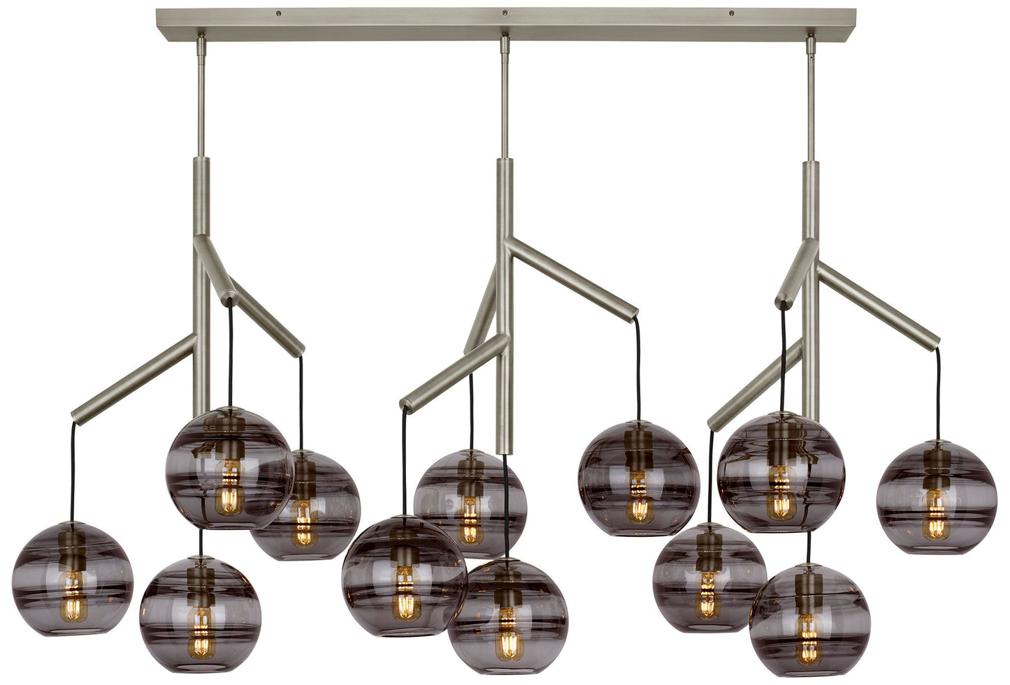 Visual Comfort Sedona 62"W Satin Nickel 12-Light Chandelier