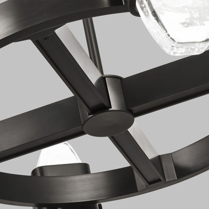 Visual Comfort Wythe 30"W Dark Bronze 6-Light LED Pendant