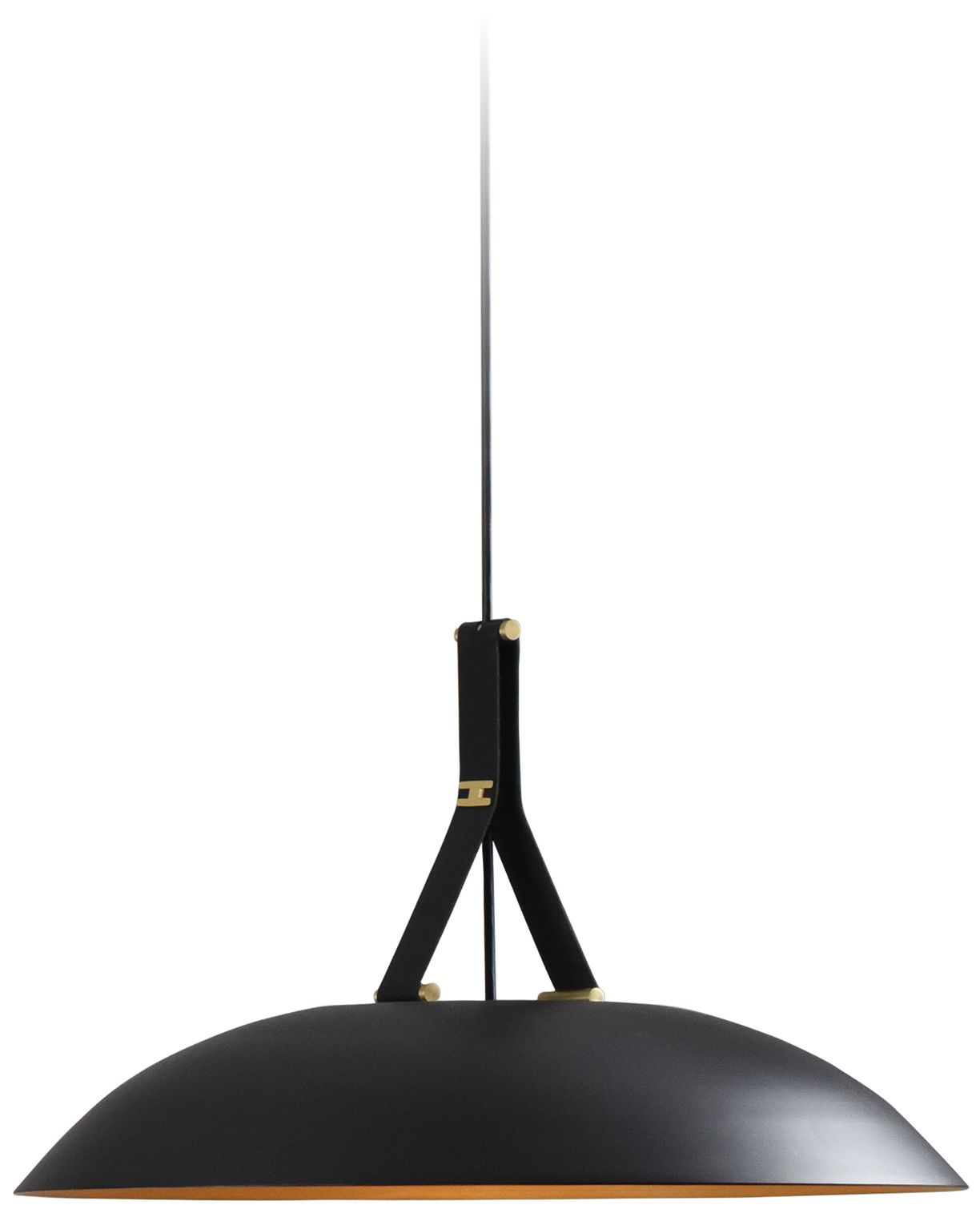 Volo Pendant - Noir - Black Exterior & Brass Interior Shade