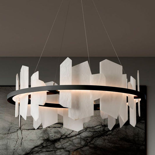 Volterra 38" Wide Black Circular LED Pendant