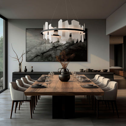 Volterra 38" Wide Black Circular LED Pendant