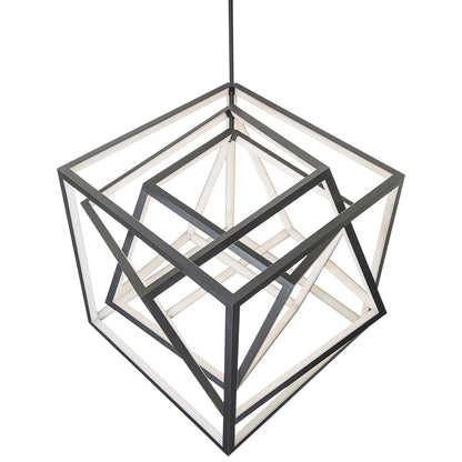 WAC Atlas 41 3/4"W Black 3-Light LED Geometric Chandelier