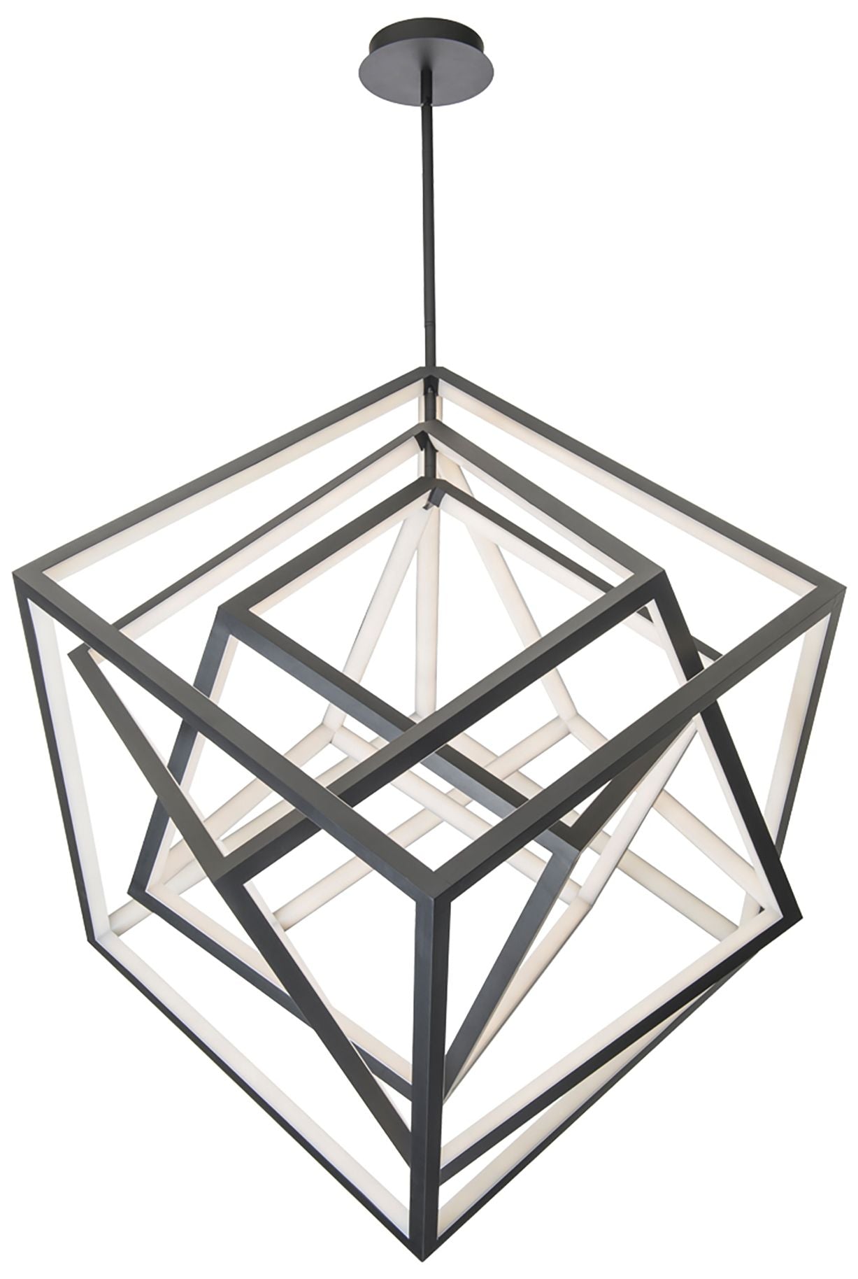 WAC Atlas 41 3/4"W Black 3-Light LED Geometric Chandelier