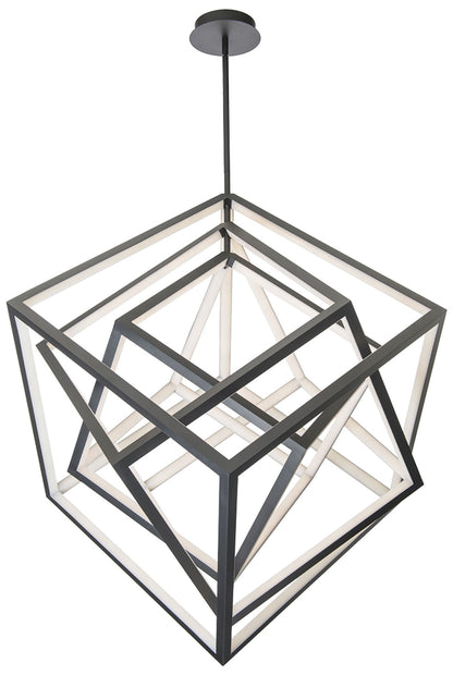 WAC Atlas 41 3/4"W Black 3-Light LED Geometric Chandelier
