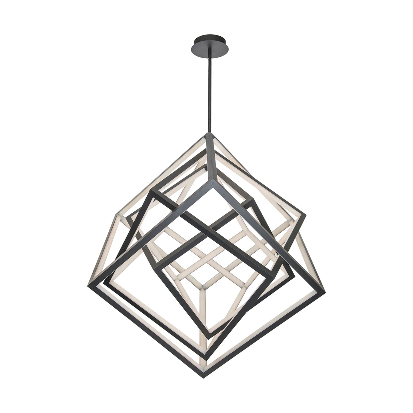 WAC Atlas 41 3/4"W Black 3-Light LED Geometric Chandelier