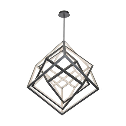 WAC Atlas 41 3/4"W Black 3-Light LED Geometric Chandelier