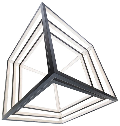 WAC Atlas 41 3/4"W Black 3-Light LED Geometric Chandelier