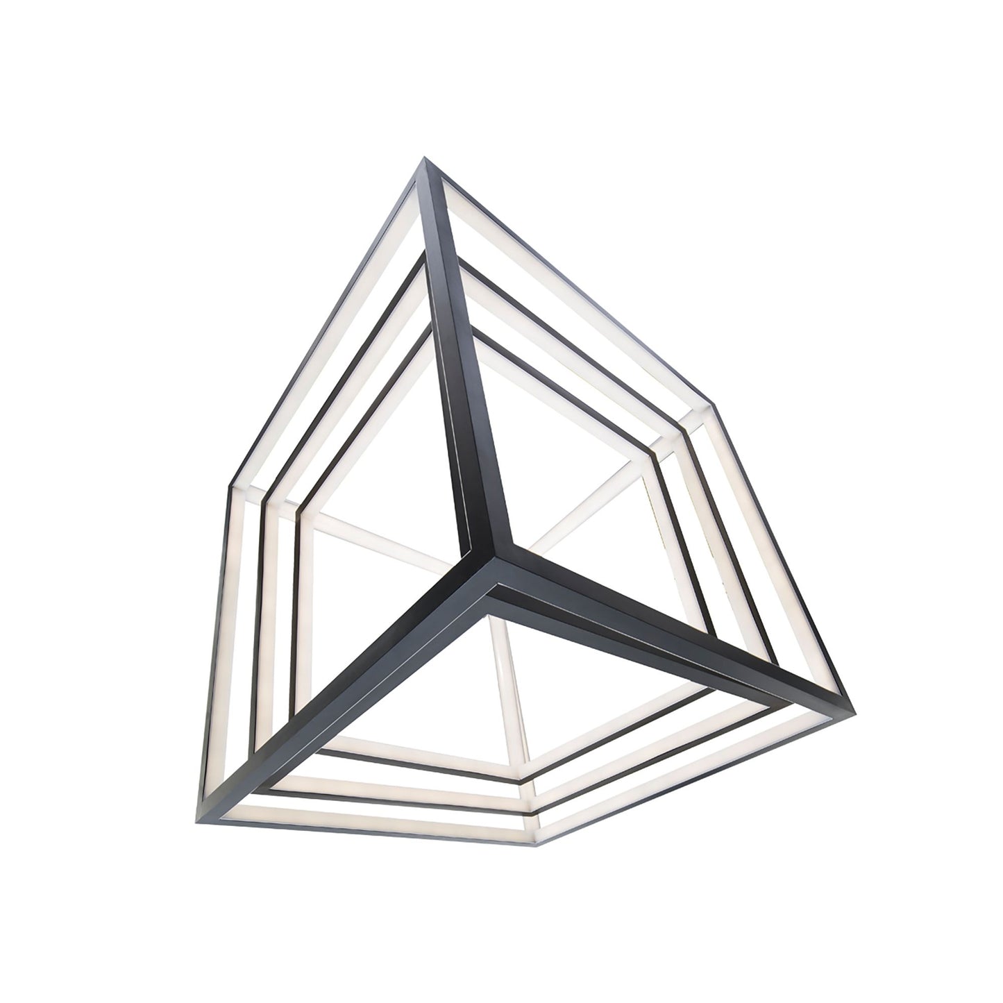 WAC Atlas 41 3/4"W Black 3-Light LED Geometric Chandelier