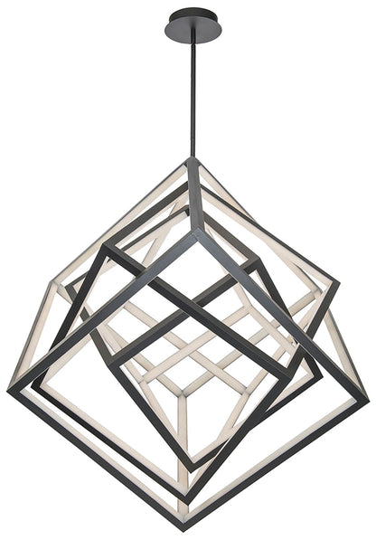 WAC Atlas 41 3/4"W Black 3-Light LED Geometric Chandelier