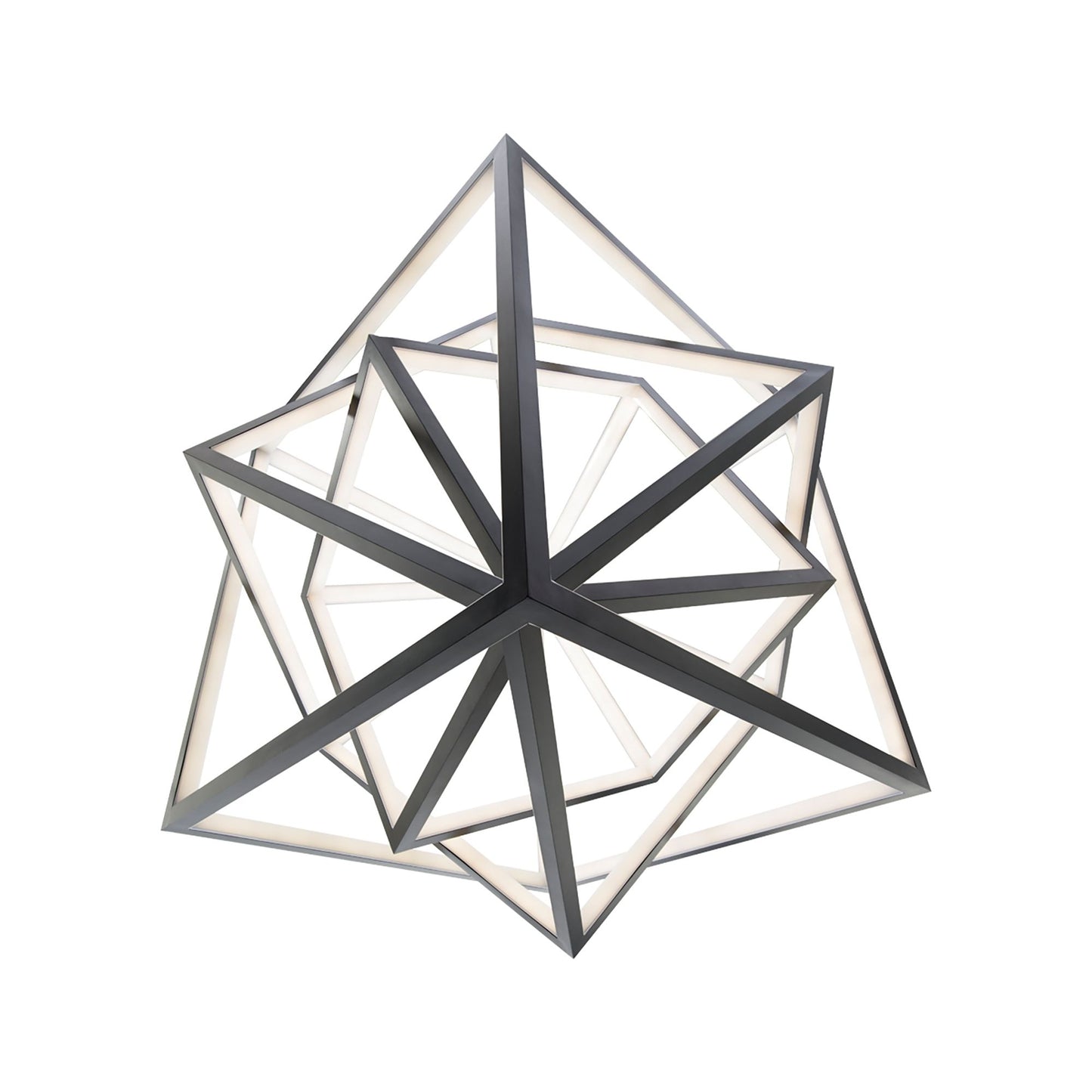 WAC Atlas 41 3/4"W Black 3-Light LED Geometric Chandelier