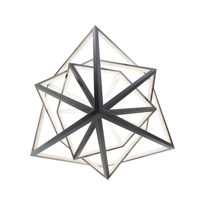 WAC Atlas 41 3/4"W Black 3-Light LED Geometric Chandelier