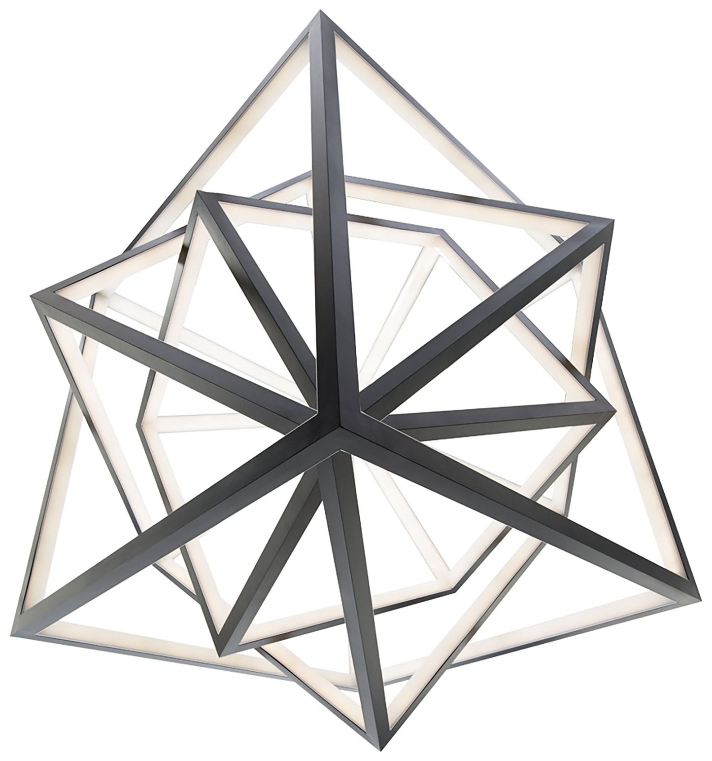 WAC Atlas 41 3/4"W Black 3-Light LED Geometric Chandelier