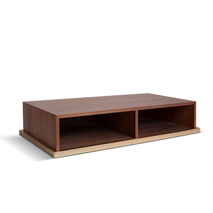 Walnut Veneer Box Style Storage Coffee Table