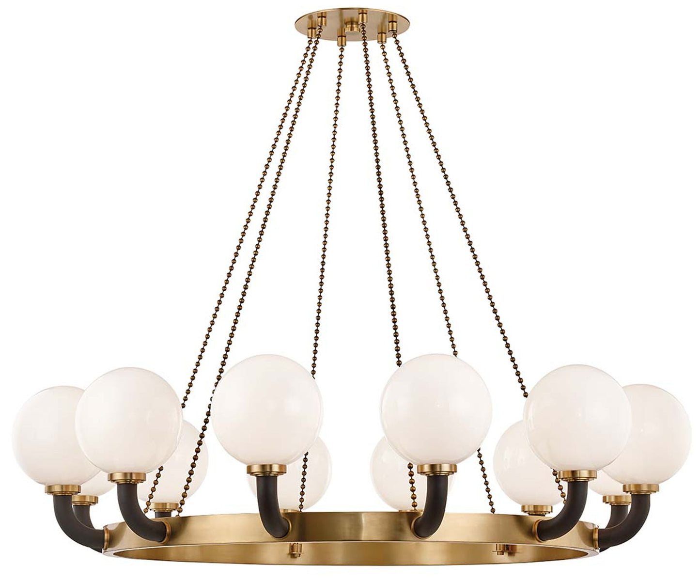 Werner 12 Light Pendant Aged Brass/Black