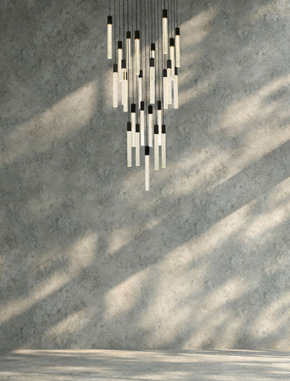 Weston 36" Wide Black and Crystal 25-Light LED Pendant