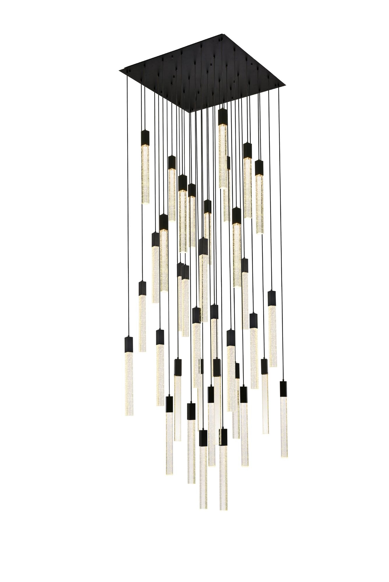 Weston 42" Wide Black and Crystal Multi-Light Pendant