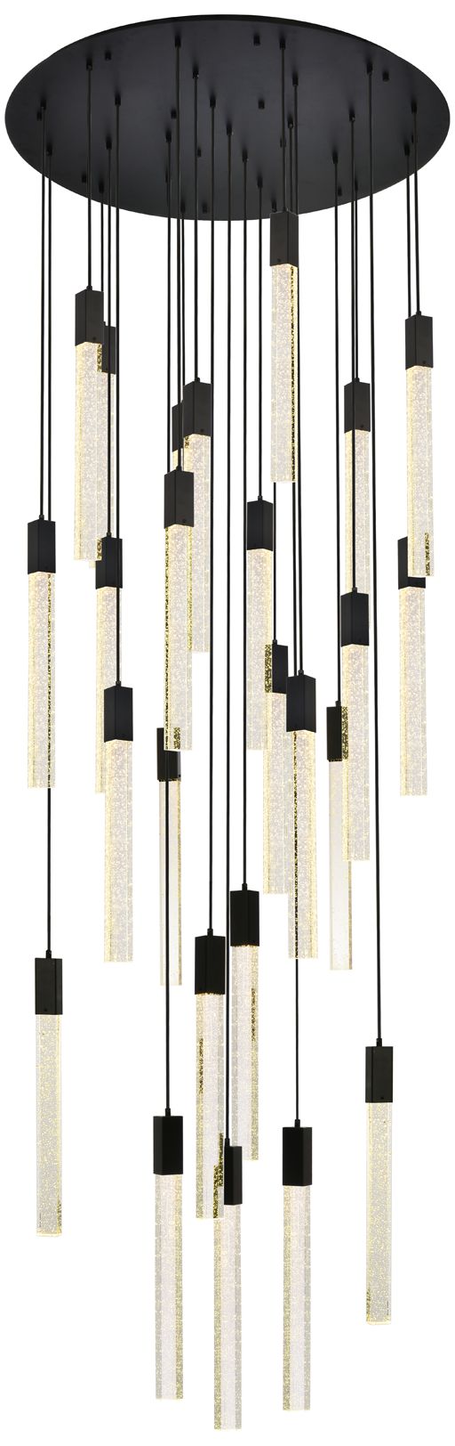 Weston 42" Wide Black Crystal 25-Light LED Cluster Pendant