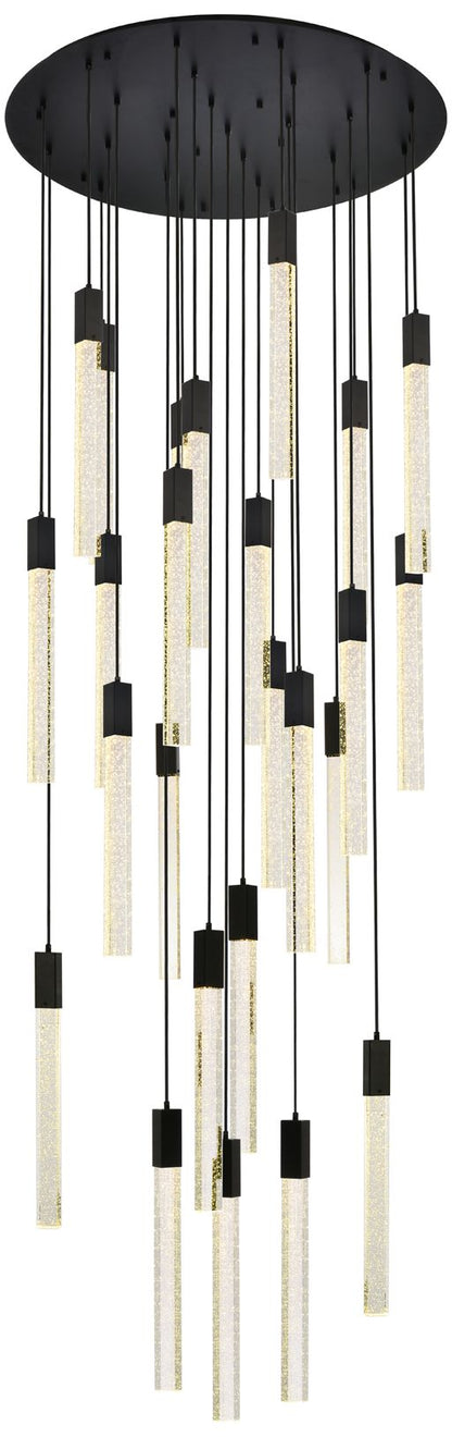 Weston 42" Wide Black Crystal 25-Light LED Cluster Pendant