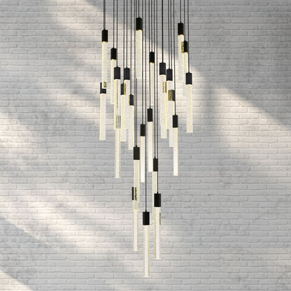 Weston 42" Wide Black Crystal 25-Light LED Cluster Pendant