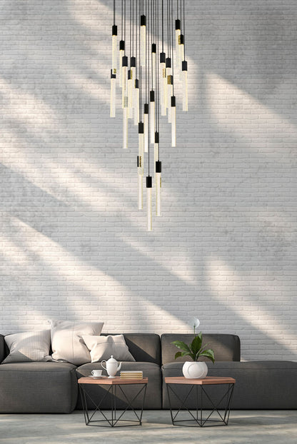 Weston 42" Wide Black Crystal 25-Light LED Cluster Pendant