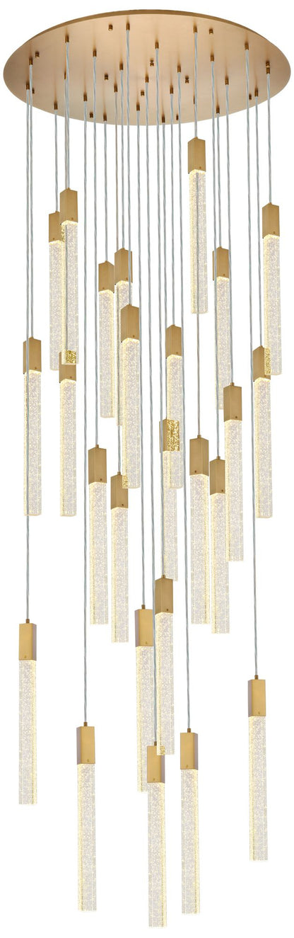 Weston 42" Wide Satin Gold 25-Light LED Pendant