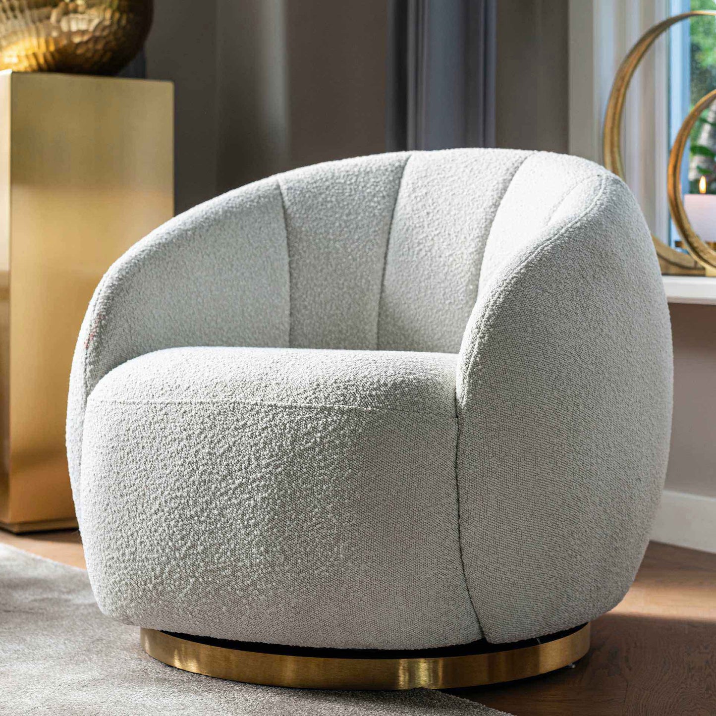 White Swivel Occasional Chair