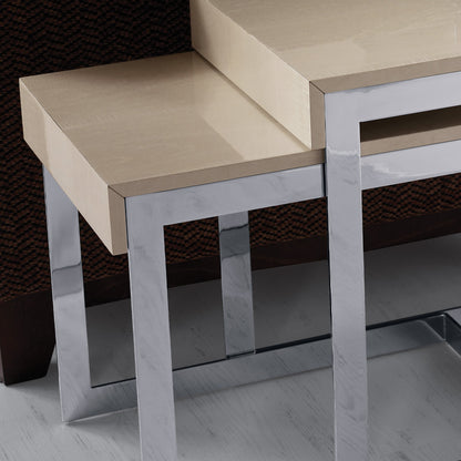 White Two-Piece Side Table Set