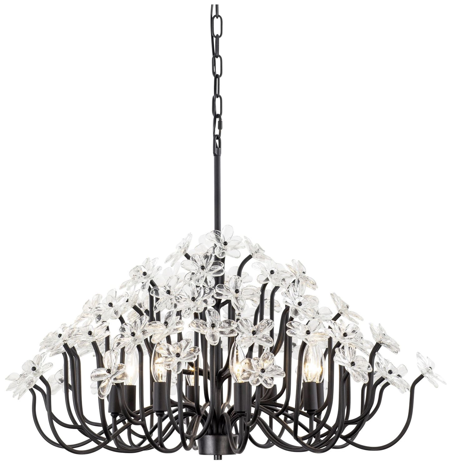 Wildflower 8-Lt Chandelier - Matte Black