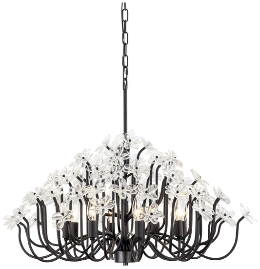 Wildflower 8-Lt Chandelier - Matte Black