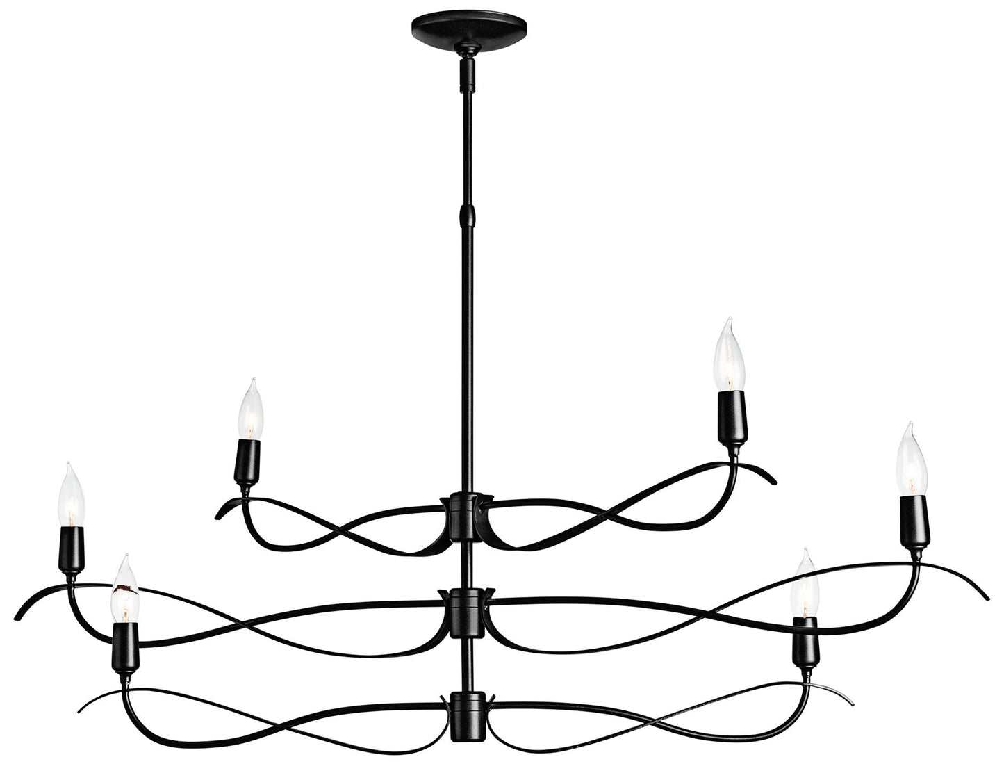 Willow 43.5" Wide 6.Light Small Black Chandelier