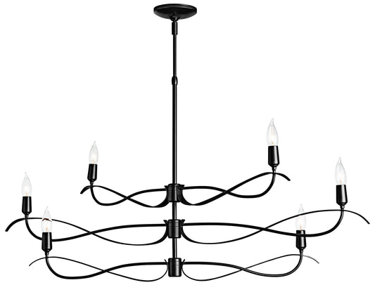 Willow 43.5" Wide 6.Light Small Black Chandelier