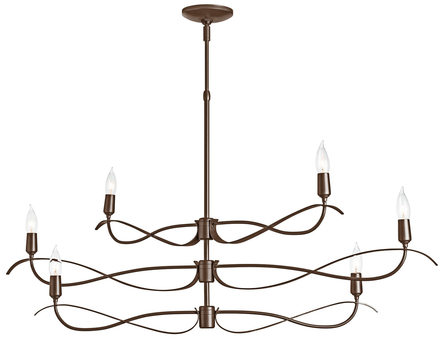 Willow 43.5" Wide 6.Light Small Bronze Chandelier