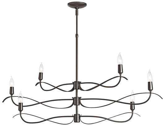 Willow 43.5" Wide 6.Light Small Dark Smoke Chandelier