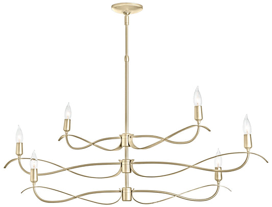 Willow 43.5" Wide 6.Light Small Modern Brass Chandelier