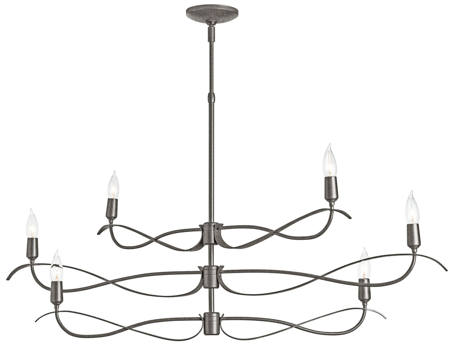 Willow 43.5" Wide 6.Light Small Natural Iron Chandelier