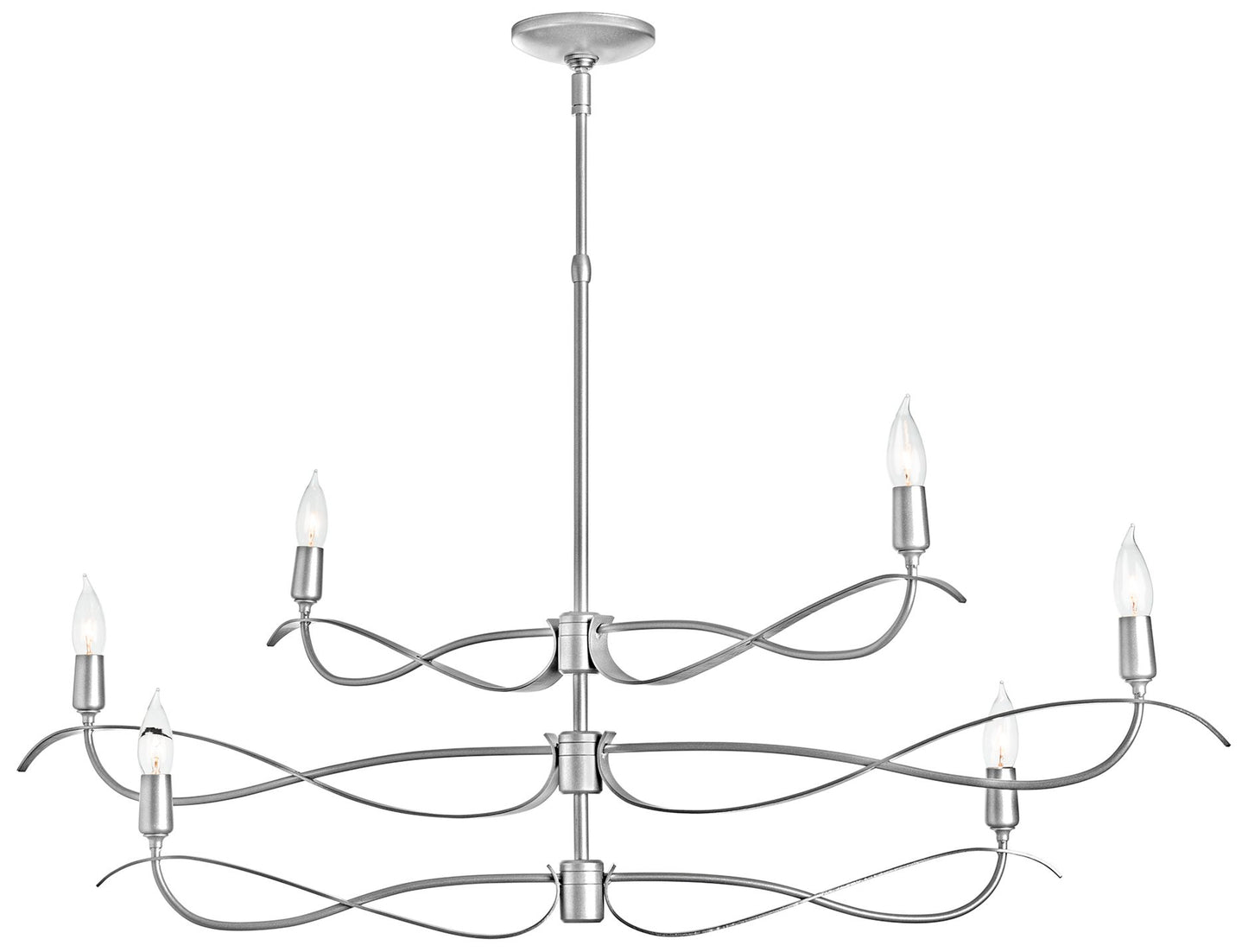 Willow 43.5" Wide 6.Light Small Sterling Chandelier