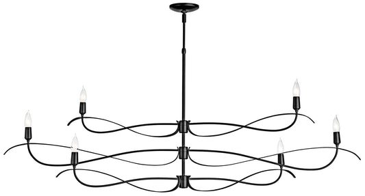 Willow 59.4" Wide 6.Light Large Black Chandelier