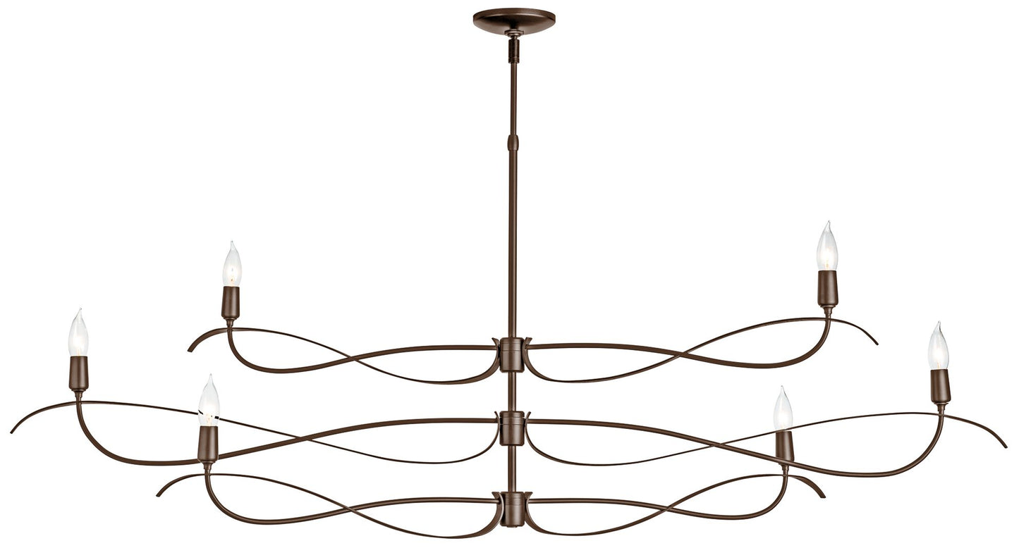 Willow 59.4" Wide 6.Light Large Bronze Chandelier