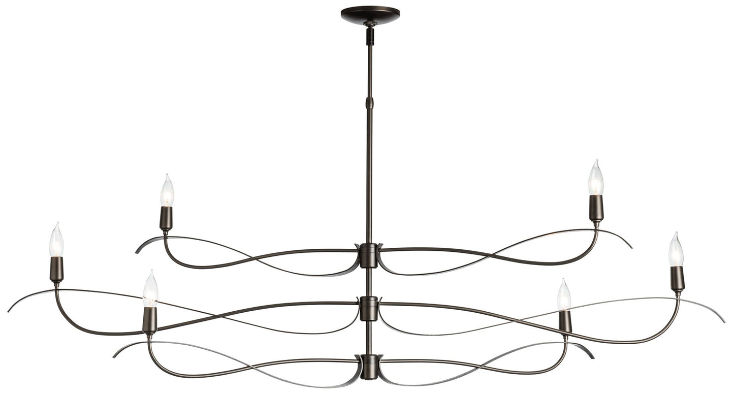 Willow 59.4" Wide 6.Light Large Dark Smoke Chandelier