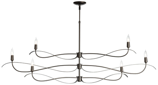 Willow 59.4" Wide 6.Light Large Dark Smoke Chandelier