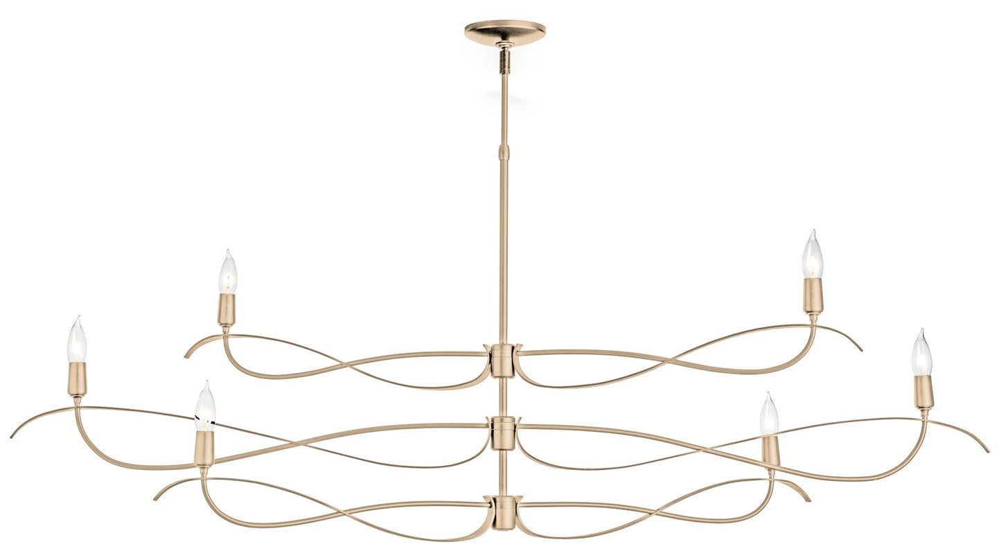 Willow 59.4" Wide 6.Light Large Soft Gold Chandelier